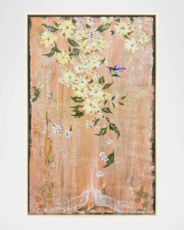 "Love Birds I" Hand-Embellished Giclee by Liz Jardine